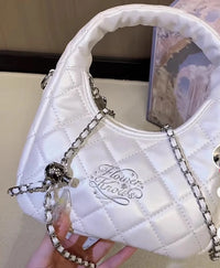 Quilted Pink Cosmetic Handbag for Daily Essentials