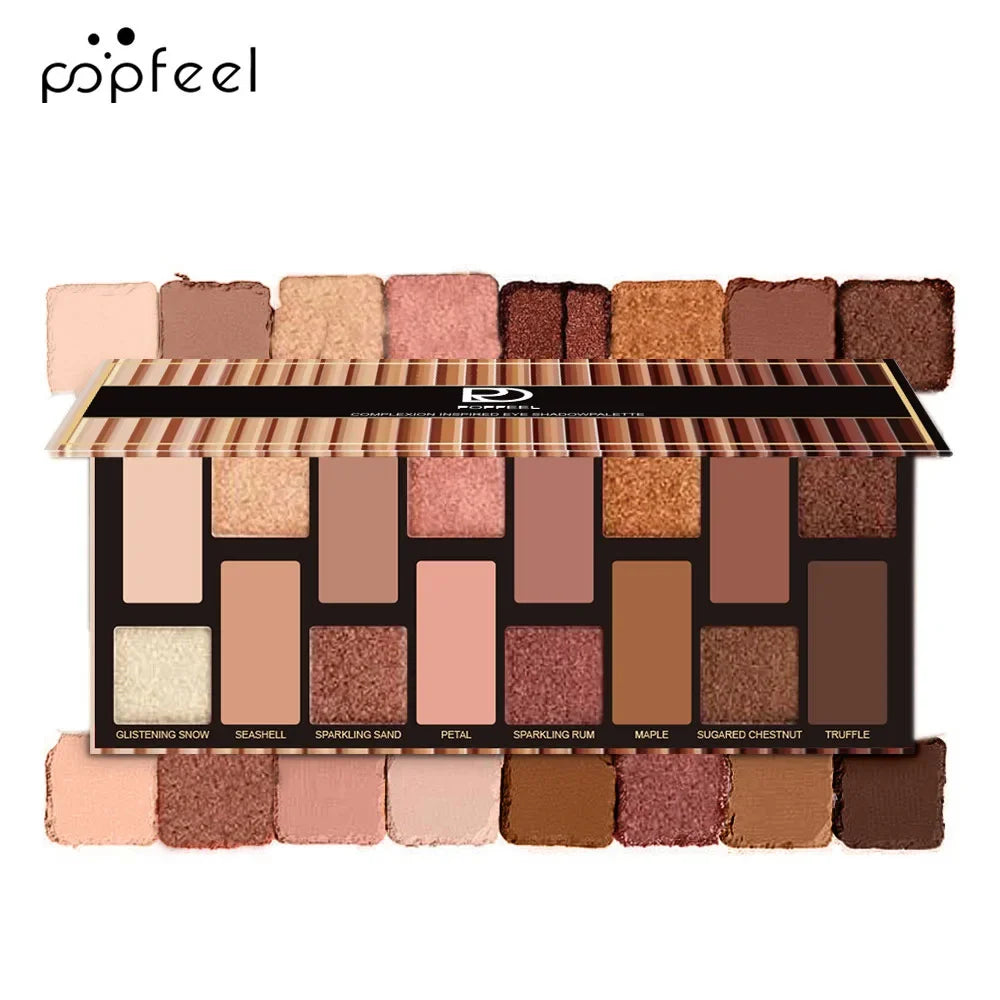 16-Color Waterproof Shimmer and Matte Eyeshadow Palette - 12