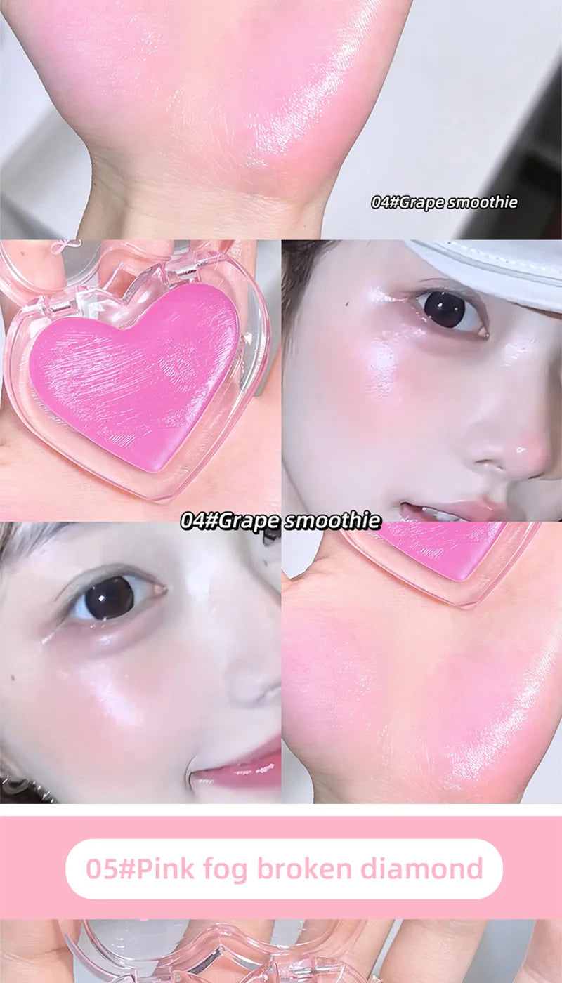 Heart-Shaped Water-Luminous Blush & Highlighter Cream - 16