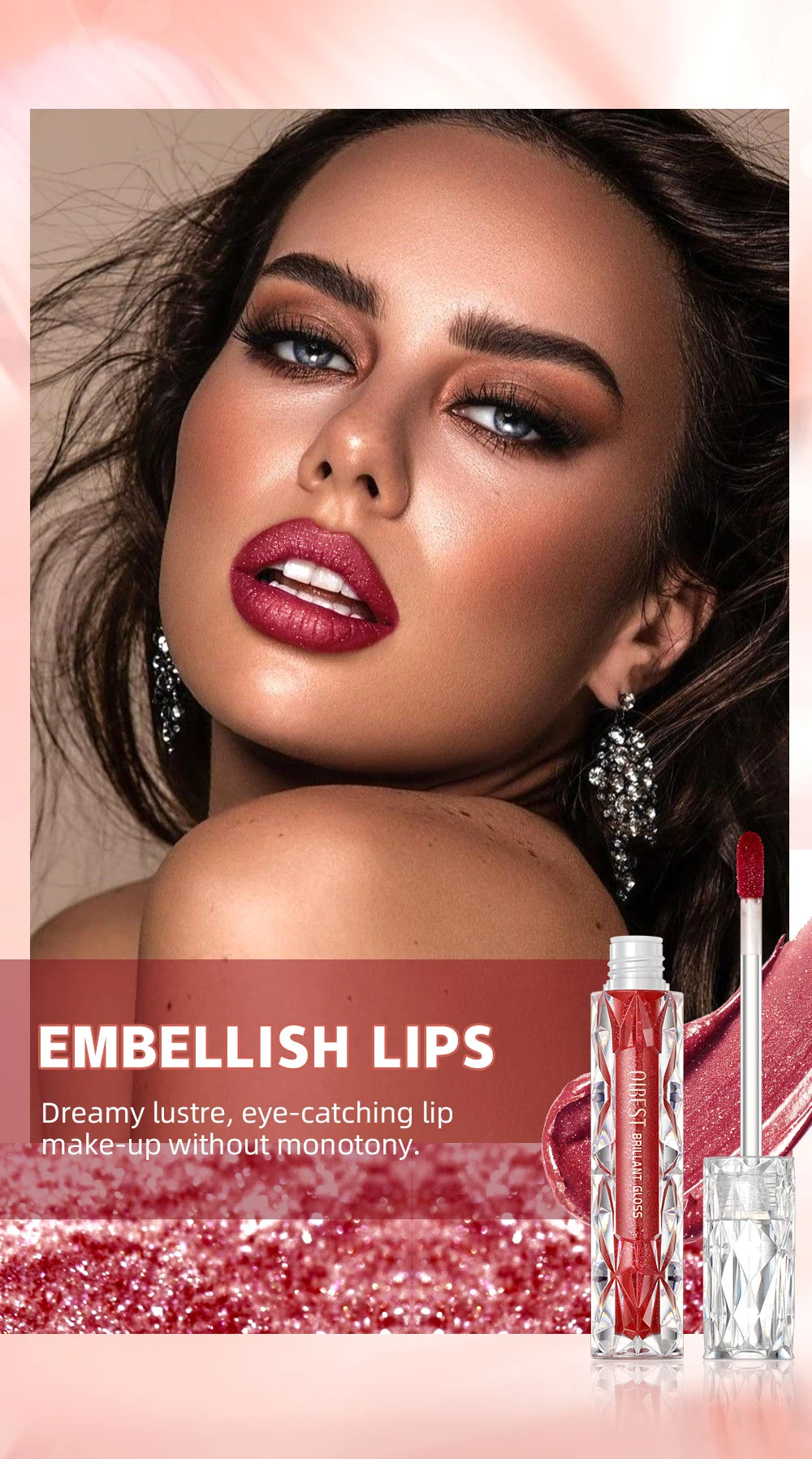 Shimmer Diamond Liquid Lipstick for Long-Lasting Waterproof Shine - 10