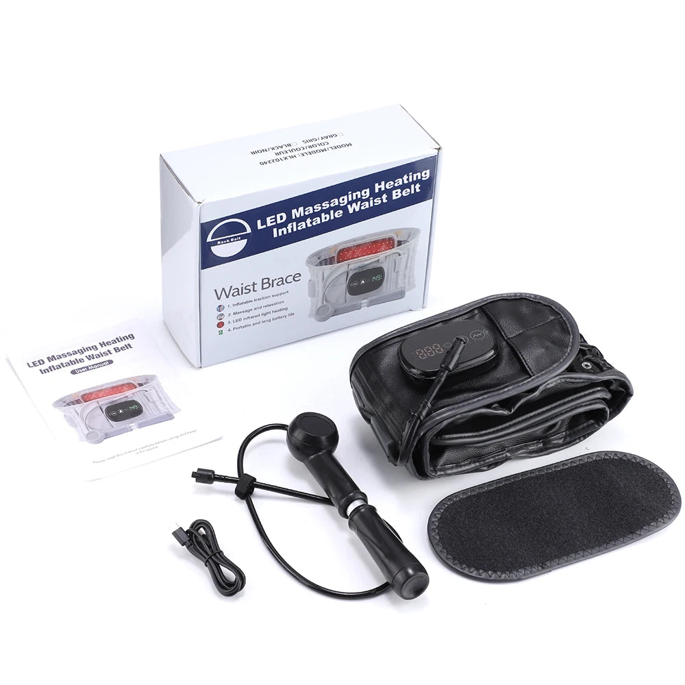 Heated Inflatable Lumbar Support Belt for Back Pain Relief - 29