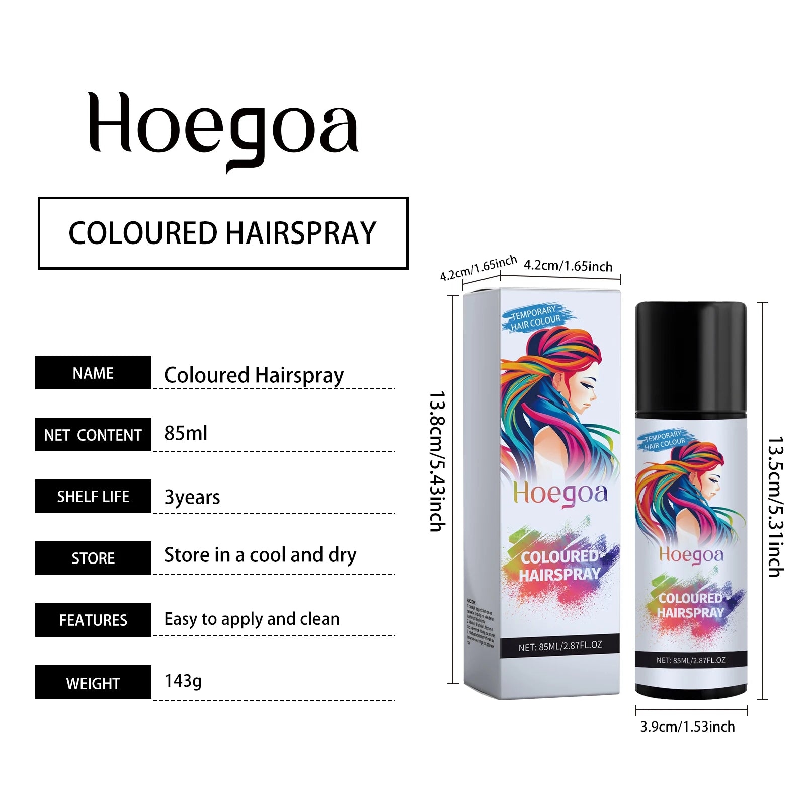 Instant Temporary Black Hair Color Spray for Roots and Styling - 10
