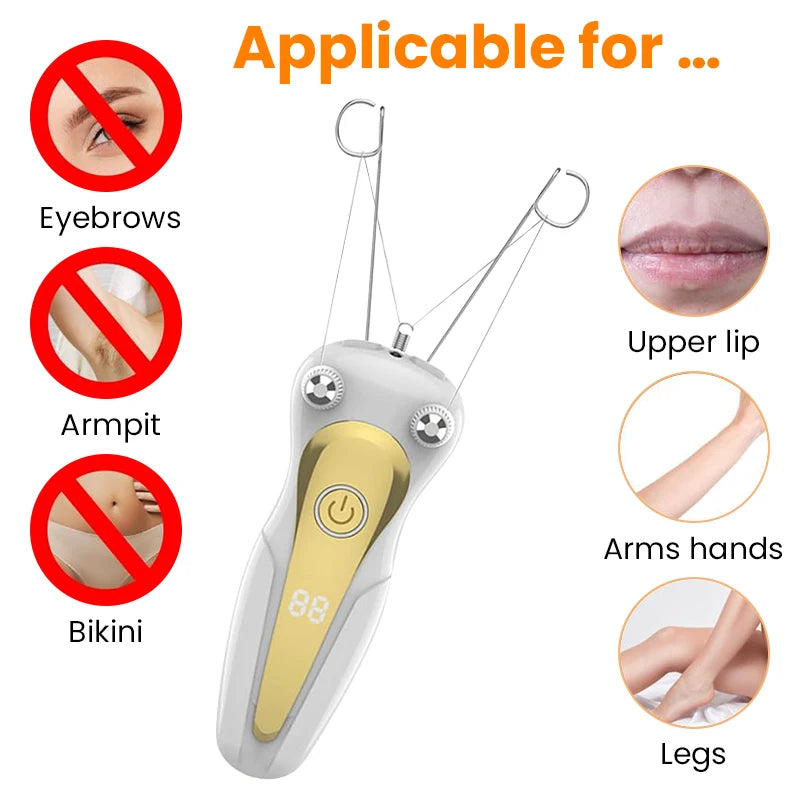 Electric Threading Epilator for Painless Facial Hair Removal - 8