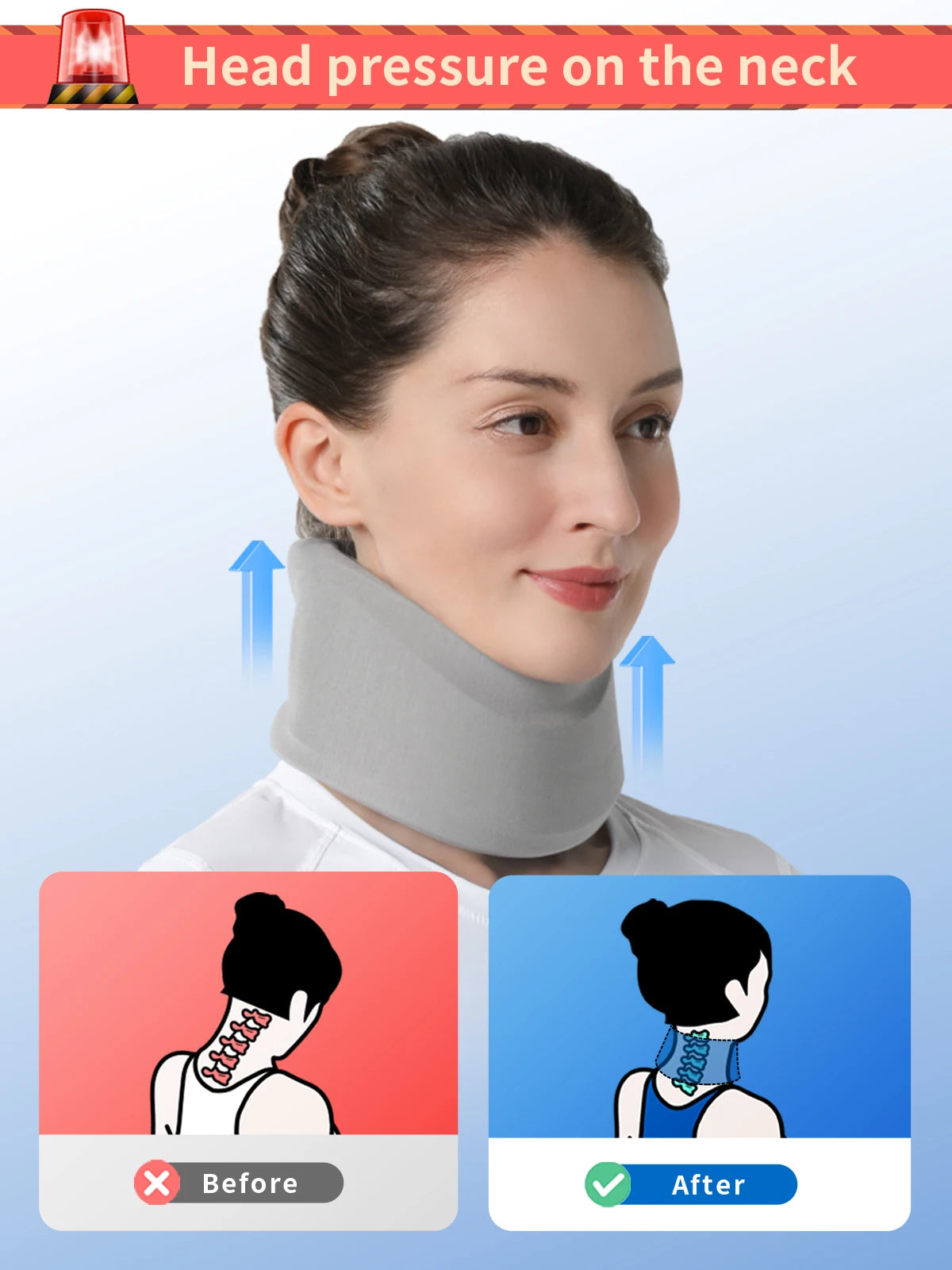 Adjustable Cervical Neck Support Brace for Pain Relief - 13