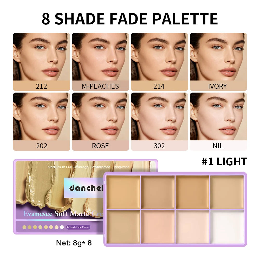 8-Shade Cream Concealer and Contour Palette - 22
