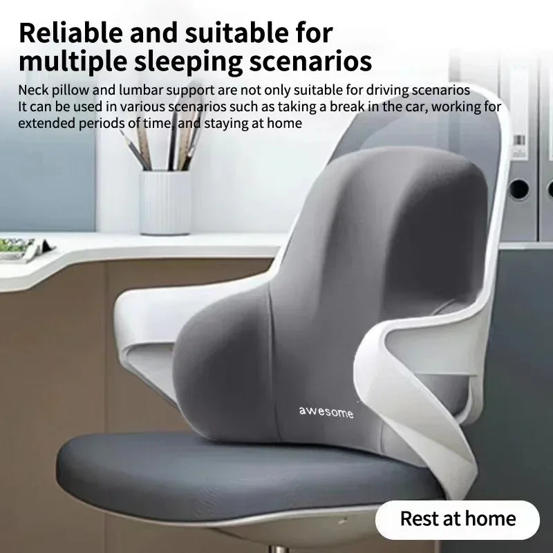 Ergonomic Memory Foam Lumbar Support Pillow for Chair and Car - 13