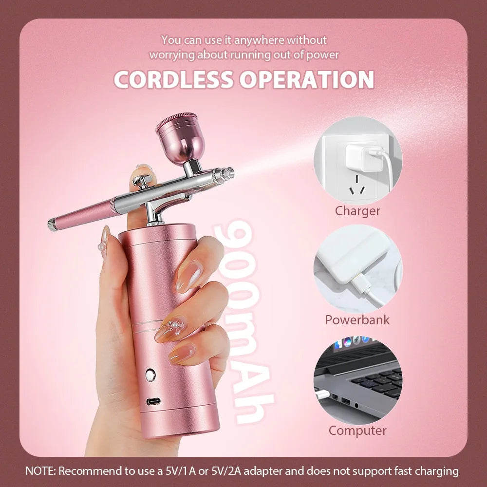 Portable Mini Airbrush Kit for Nail Art and Makeup - 11