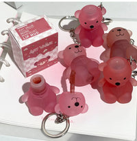 Portable Bear Keychain Velvet Matte Lip Mud