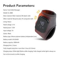 Electric Heated Ankle Brace Massager with Vibration Therapy