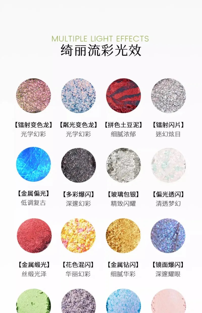 16-Color Professional Eyeshadow Palette Matte & Shimmer - 10