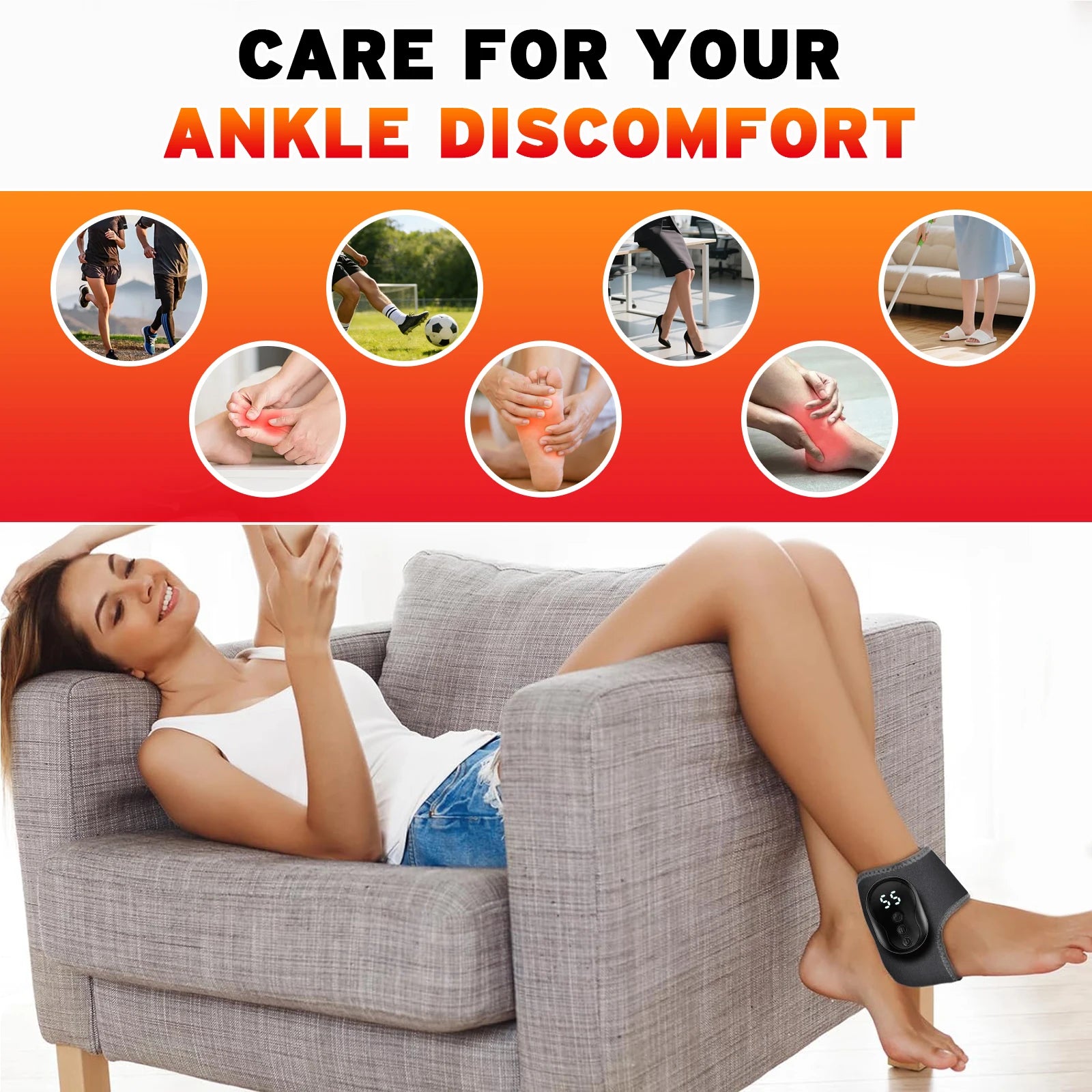 Vibration Ankle & Wrist Massage Wrap for Joint Pain Relief - 8
