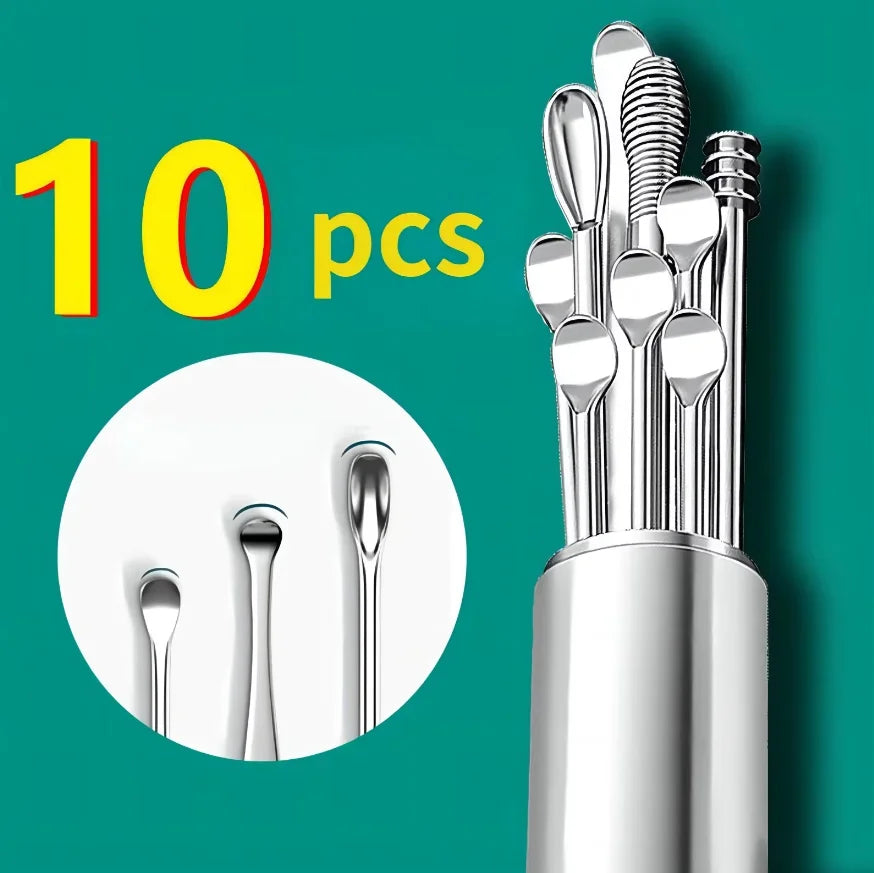 Professional Stainless Steel Ear Wax Removal Kit - 13