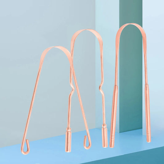 Copper U-Shaped Tongue Scraper for Fresh Breath