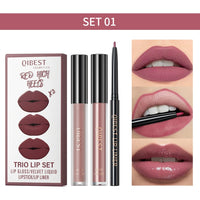 3-Piece Waterproof Matte Lipstick and Lip Liner Set