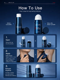 Portable Men’s Solid Cologne and Body Lotion Fragrance Set