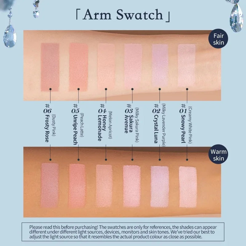Embossed Matte Finish Natural Cheek Blusher Powder - 5