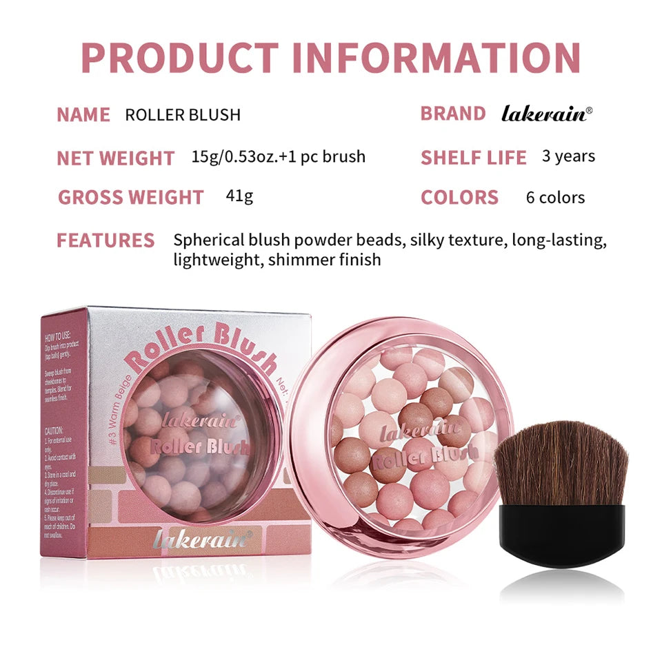 Long-Lasting Shimmering Pearl Blush Powder Beads - 17