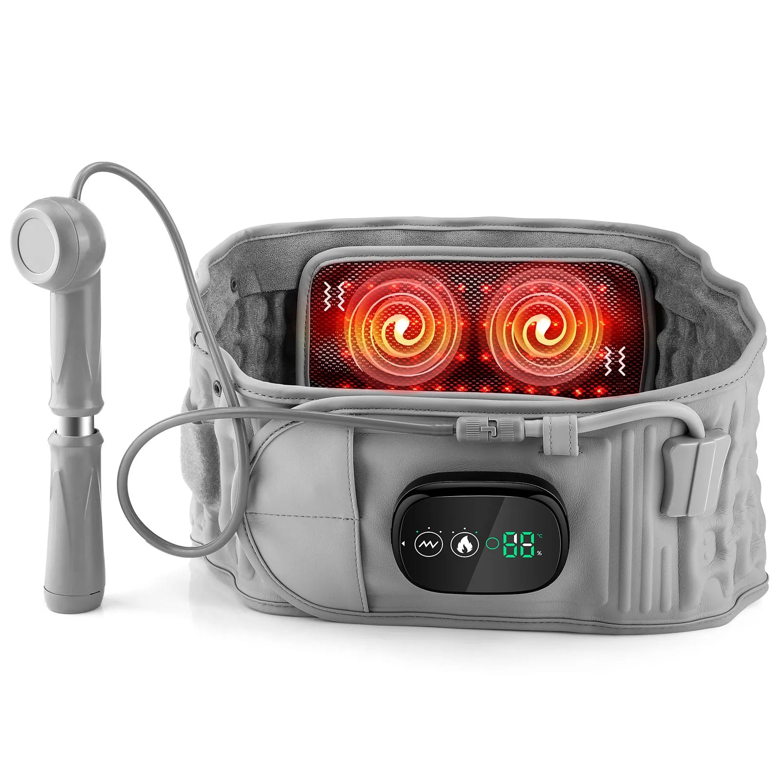 Heated Inflatable Lumbar Support Belt for Back Pain Relief - 30
