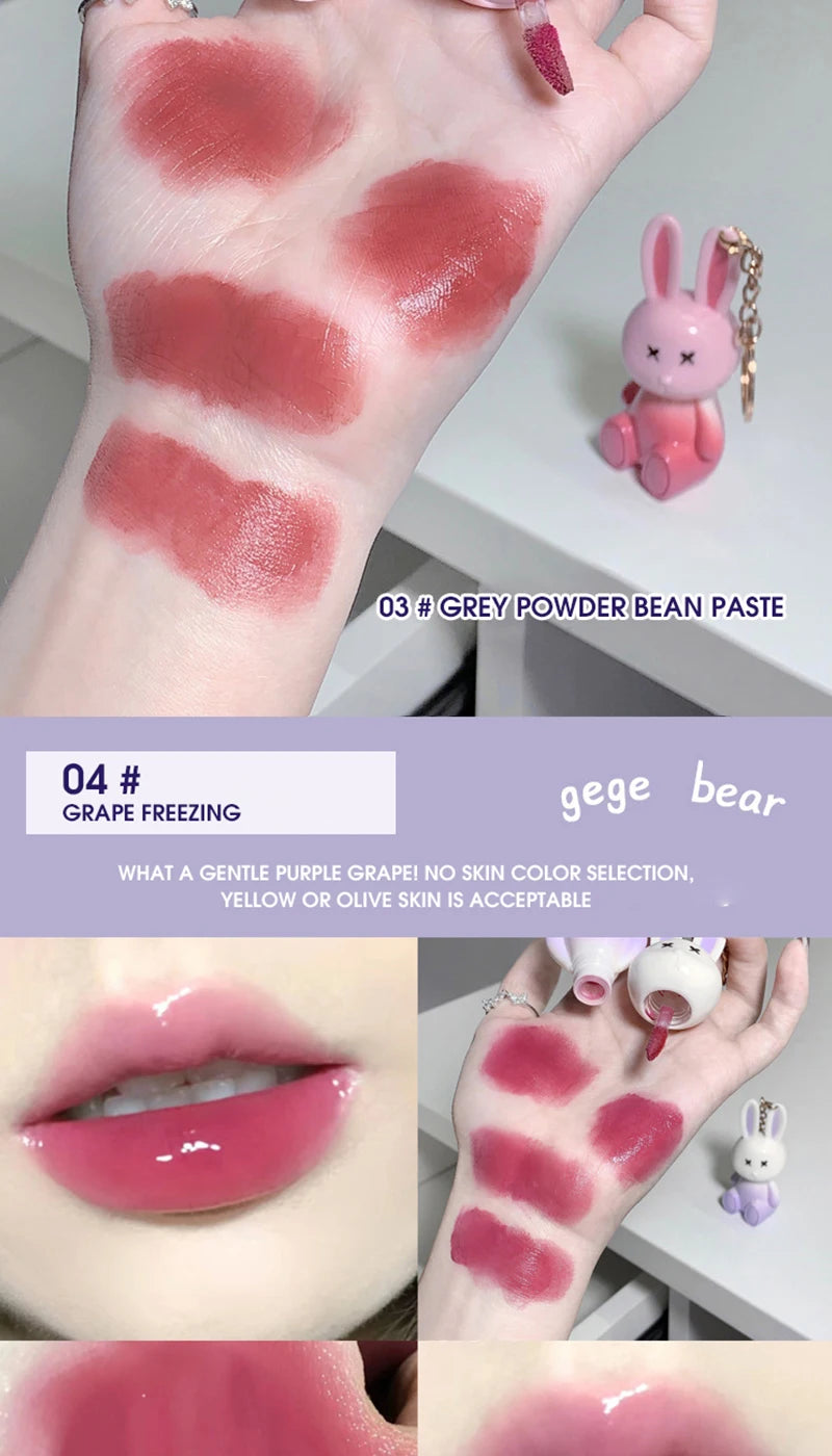 Hydrating Bunny Keychain Glossy Lip Lacquer - 14