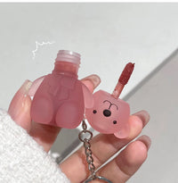 Cute Bear Velvet Matte Lip Mud Keychain