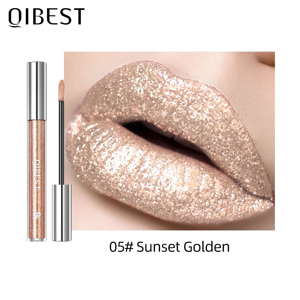 Diamond Shimmer Waterproof Liquid Lip Gloss - 18