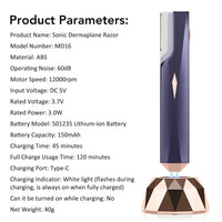 Sonic Rechargeable Facial Dermaplane Razor for Smooth Skin