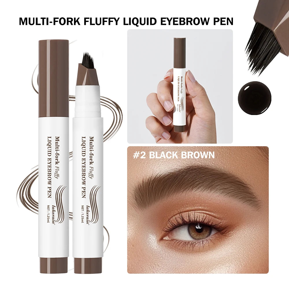 Waterproof Multi-Fork Liquid Eyebrow Pen for Natural Brows - 23