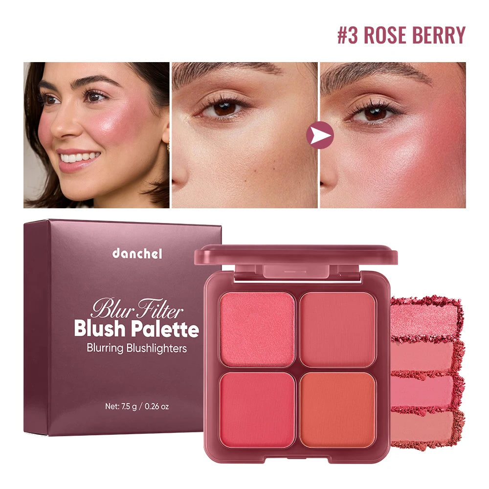 4-Color Soft-Focus Blurring Blush Palette - 1