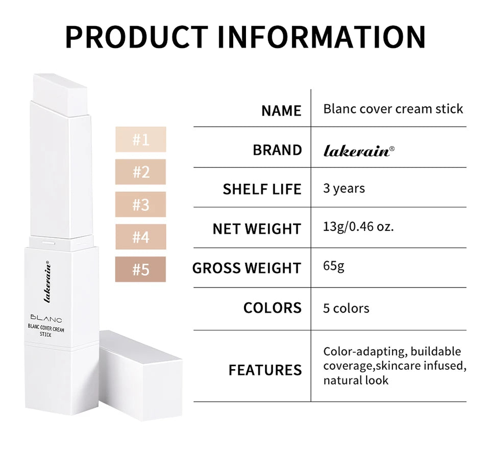 Full Coverage Cream Foundation Stick with Built-in Brush - 18