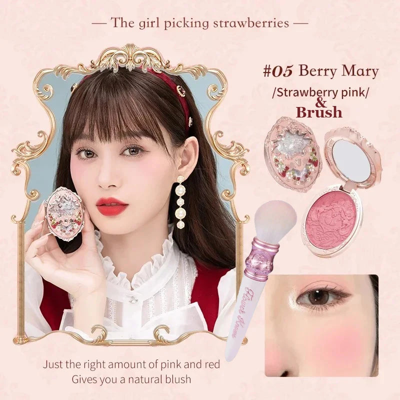 Embossed Strawberry Rococo Makeup Blush Powder - 28