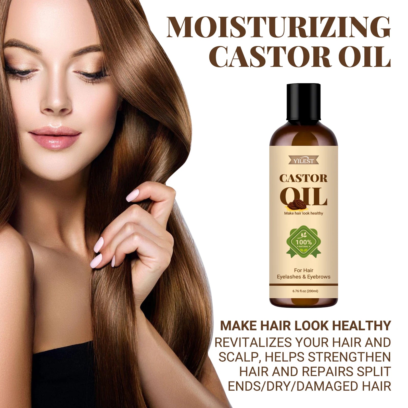 Pure Castor Oil for Hair Growth and Eyelash Conditioning - 5