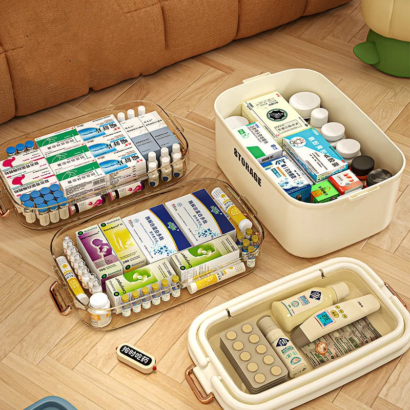 Portable Multi-Layer Family First Aid Organizer - 3
