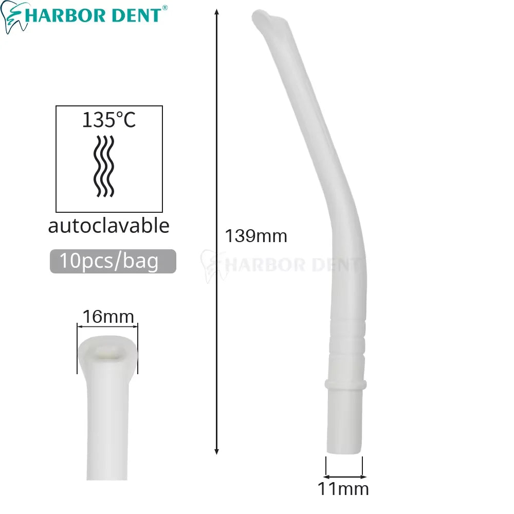 Autoclavable Dental Suction Tips - 10 Piece Set - 10