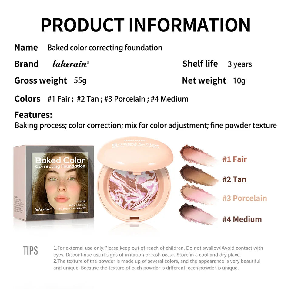 Baked Color Correcting Face Powder Foundation - 15
