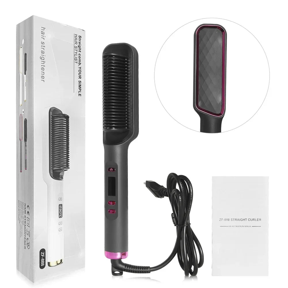 Professional Ceramic Hair Straightening Brush - 15