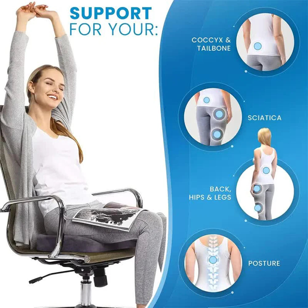 Ergonomic Memory Foam Seat Cushion for Back Pain Relief - 5