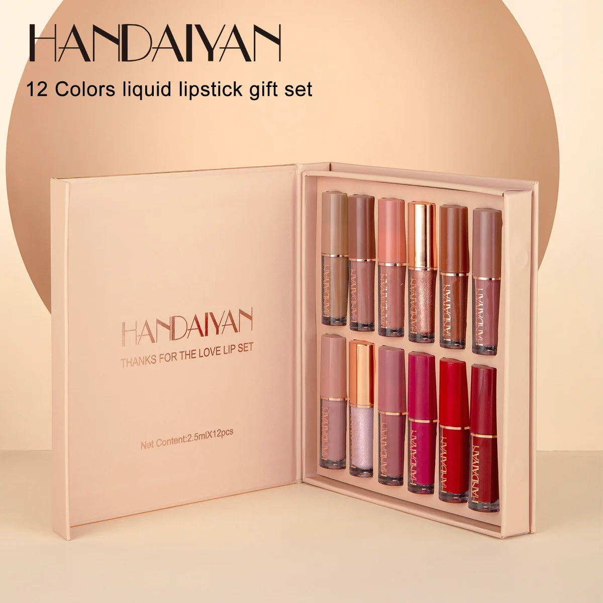 12-Color Waterproof Matte Liquid Lipstick Set - 22