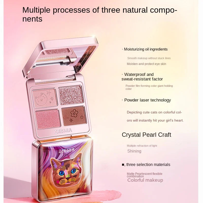 4-Color Matte and Shimmer Eyeshadow Palette - 3