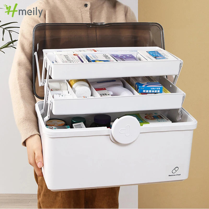 3-Layer Portable Family First Aid Storage Box - 1