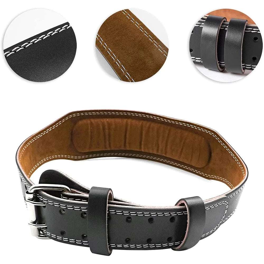 Adjustable Leather Weightlifting Belt for Back Support - 9