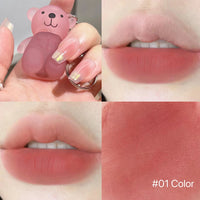 Cute Bear Velvet Matte Lip Mud Keychain