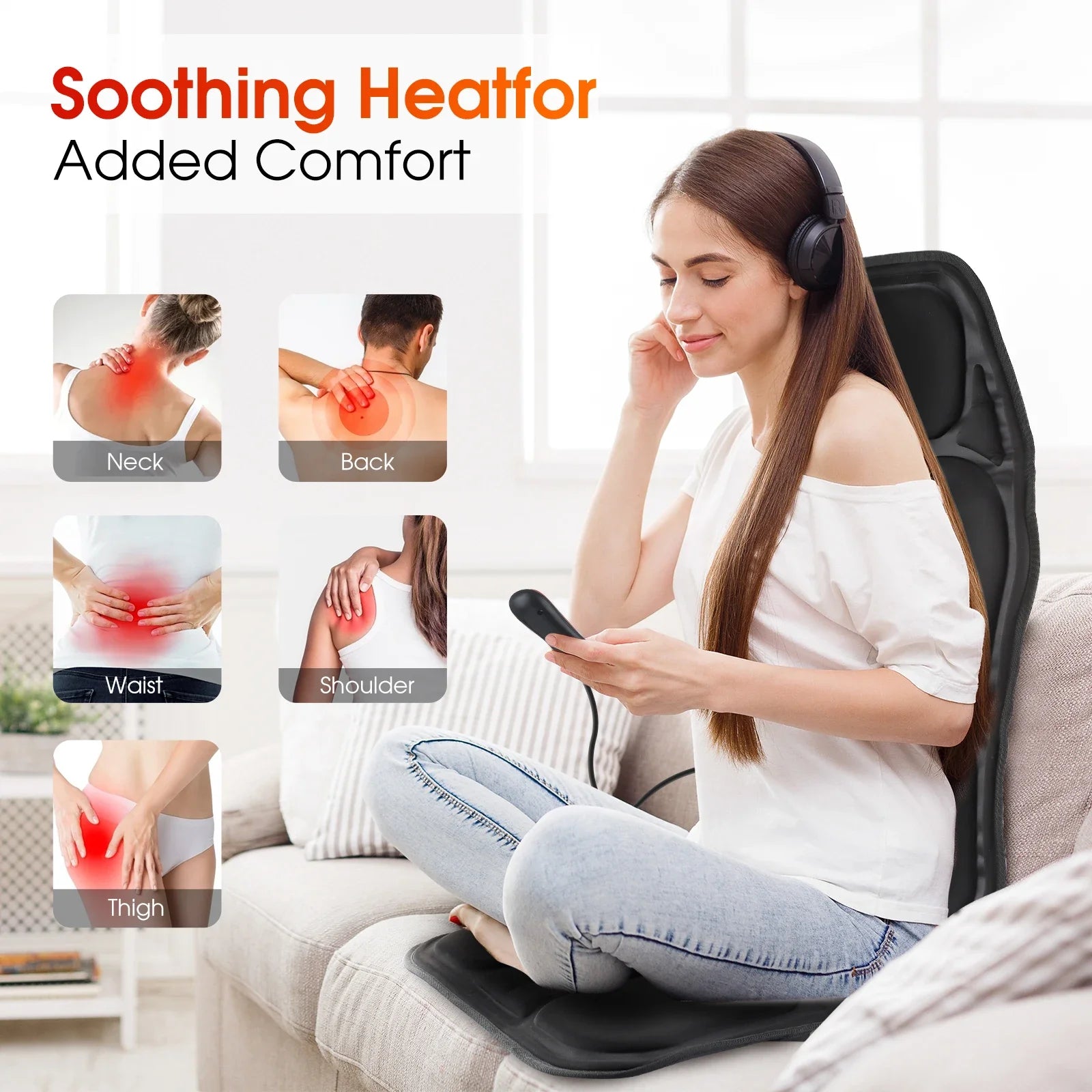 Full-Body Heated Vibration Massage Chair Cushion - 3