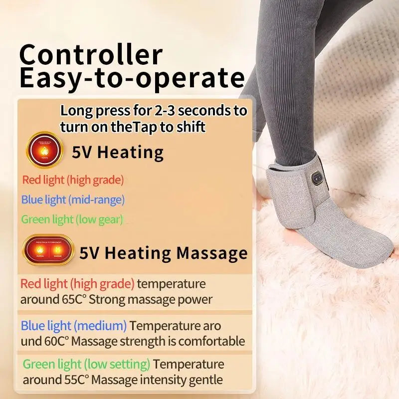 Heated Ankle Support Wrap with Red Light Therapy and Massage - 5