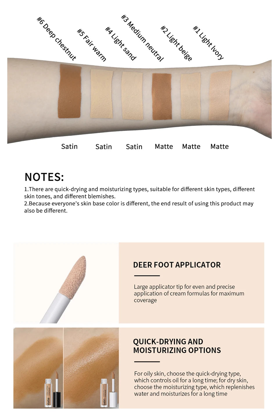 Full Coverage Matte Liquid Concealer for Face - 12