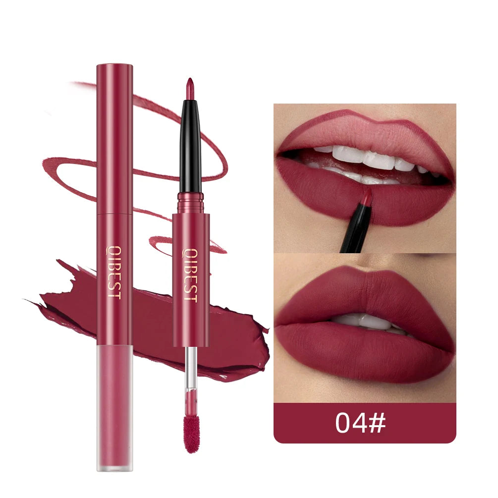 2-in-1 Dual Ended Matte Lip Liner and Long-Lasting Liquid Lipstick - 25
