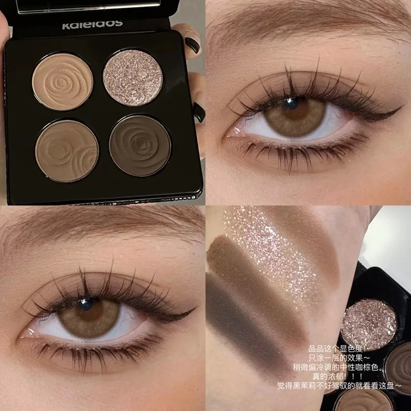 4-Color Shimmer and Glitter Eyeshadow Palette - 42