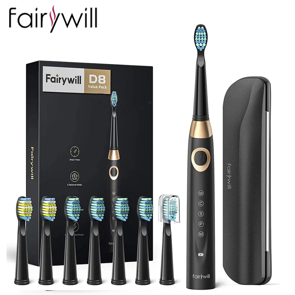 Sonic Rechargeable Electric Toothbrush with 8 Brush Heads - 29