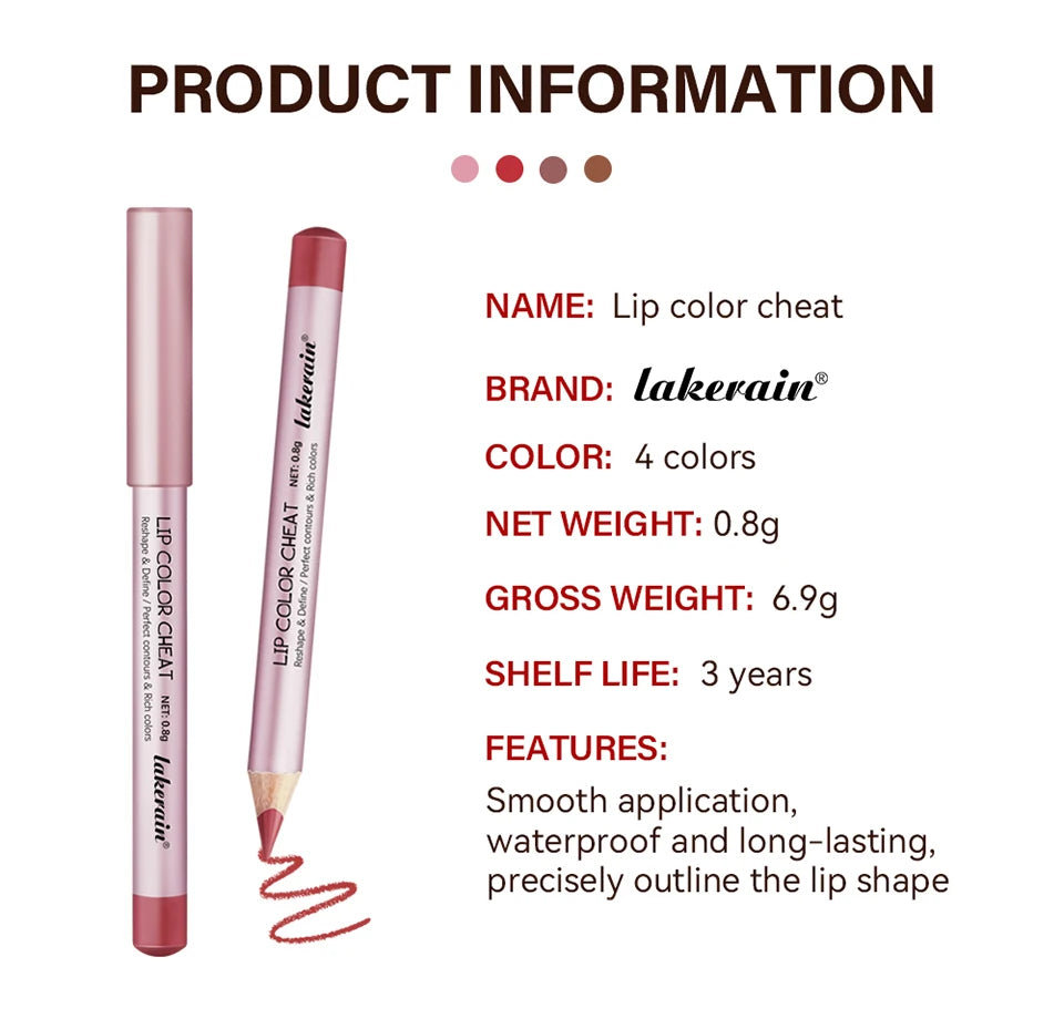 Long-Lasting Waterproof Matte Lip Liner Set - 16