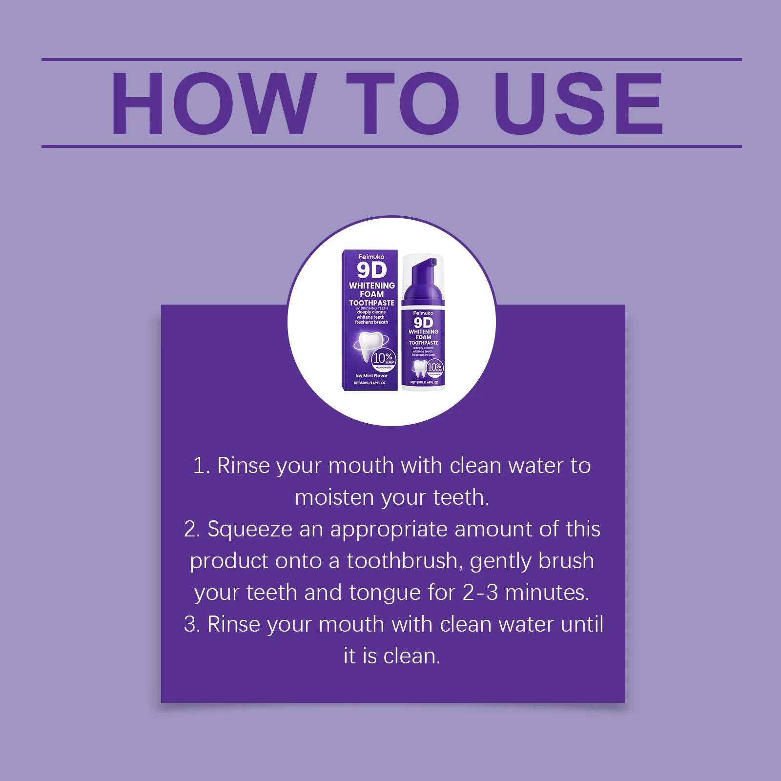 Purple Teeth Whitening Mousse Foam for Deep Stain Removal - 11