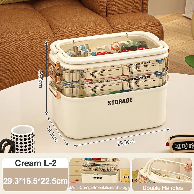 Portable Multi-Layer Family First Aid Organizer - 17